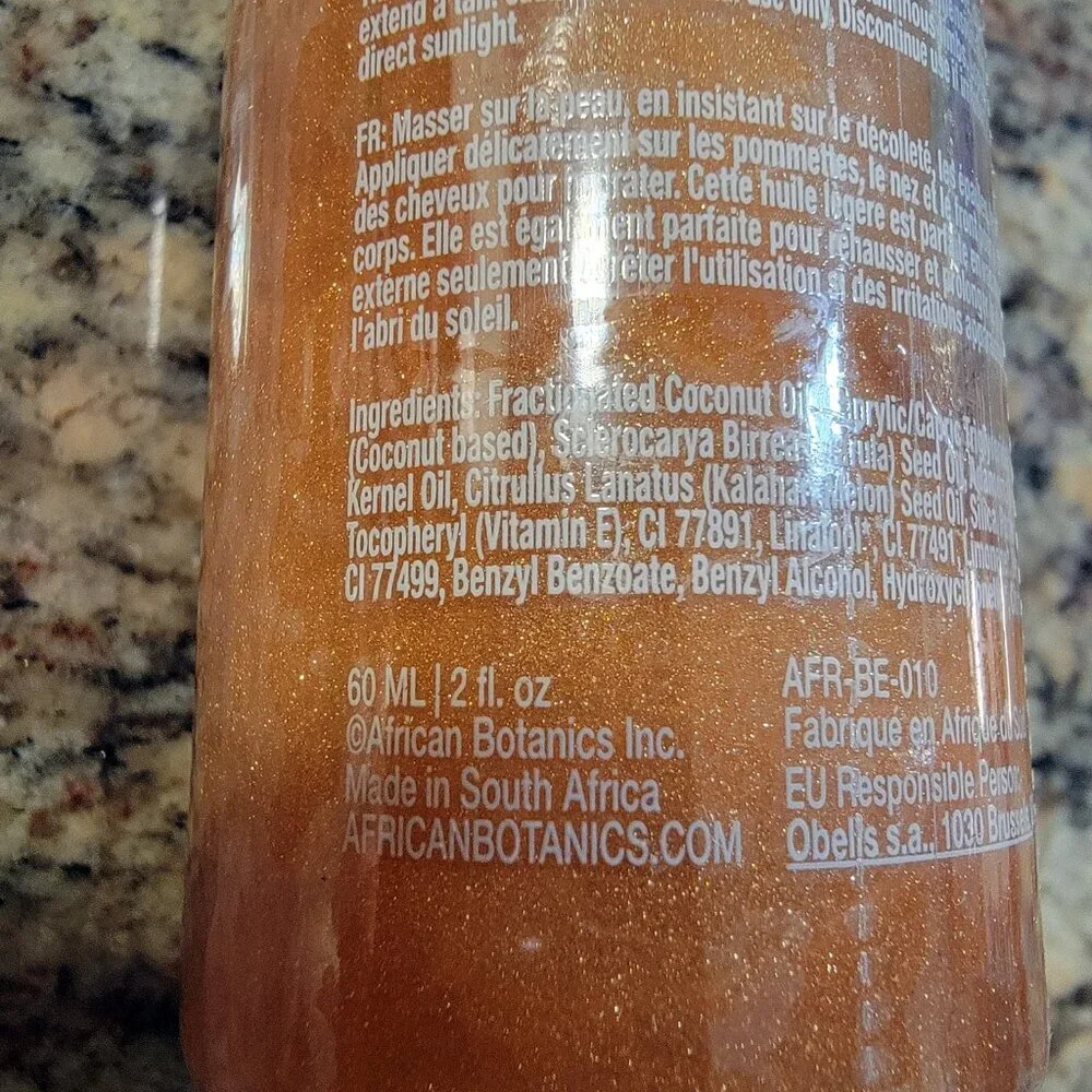 NEW African Botanics Shimmering Gold Oil Body Hair 2FL OZ LAST ONE - Picture 5 of 10